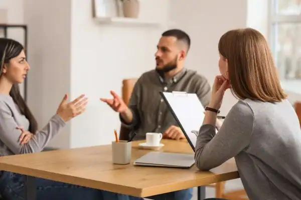 Image of couple access free mediation using family mediation voucher scheme Oldham